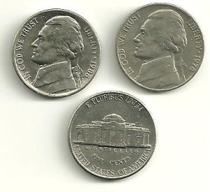 1972 Jefferson Nickels - F to XF Condition