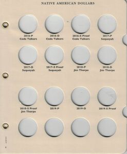 CLOSE OUT Littleton Update Page for #LCA59 Native American Dollars Album 2016-2019 S 