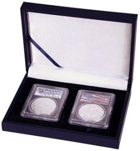 Guardhouse Universal Blue Leatherette Style Display Box for 2 Slabs #22626