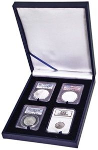 Guardhouse Universal Blue Leatherette Style Display Box for 4 Slabs #22634