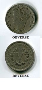 1883 No Cents Liberty Nickel - Very Fine Condition