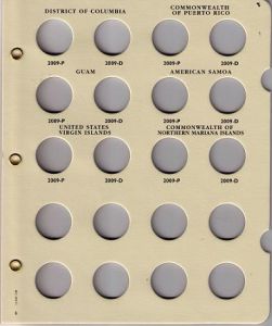 Littleton Update Page for Statehood D.C. & U.S. Territories Quarters Album 2009 P&D Mints #LCA48UP