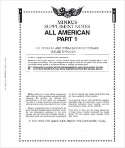 2015 Minkus All American Part 1 Stamp Supplement (Regular & Commemorative Postage) #MAA115 