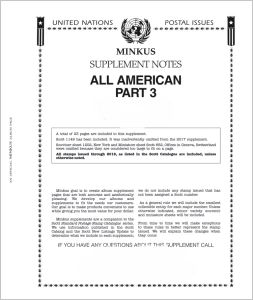 2018 Minkus All American Part 3 Stamp Supplement (U.N.) #MAA318
