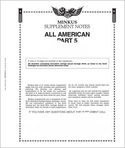 2018 Minkus All American Part 5 Stamp Supplement (U.S. Sheetlets) #MAA518