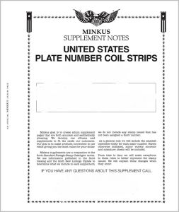 2017 Minkus All American Part 6 Stamp Supplement (Plate Number Coil Strips) #MAA617