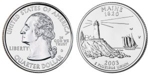Maine State Quarter 2003 Denver Mint