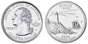 Maine State Quarter 2003 Philadelphia Mint
