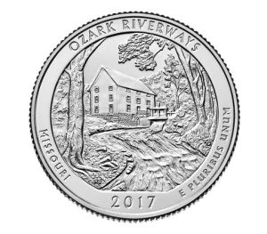  2017 P Ozark Riverways National Park Quarter