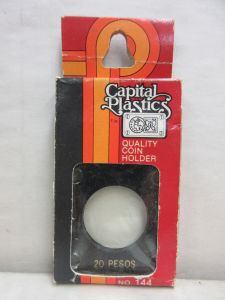CLOSE OUT Capital #144 2x2 Mexico Gold 20 Peso Coin Holder BLACK