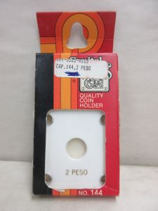 CLOSE OUT Capital #144 2x2 Mexico Gold 2 Peso Coin Holder WHITE