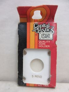 CLOSE OUT Capital #144 2x2 Mexico Gold 5 Peso Coin Holder WHITE
