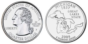 Michigan State Quarter 2004 Philadelphia Mint