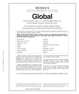 2022 Minkus Worldwide Global Stamp Supplement Part 1 & 2