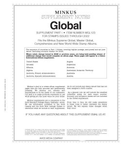 2023 Minkus Worldwide Global Stamp Supplement Part 1 & 2