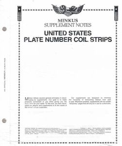 2020 Minkus U. S. Plate Number Coil Strips Supplement #MPNC20