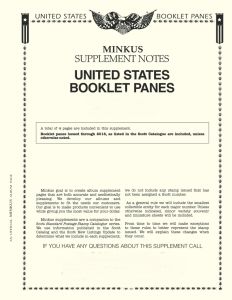 2018 Minkus U.S. Booklet Panes Supplement #MUBK18