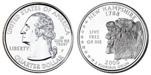 New Hampshire State Quarter 2000 Philadelphia Mint