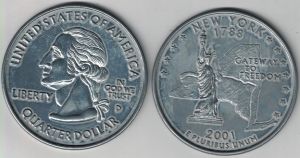 Coin Coasters- New York State Quarter