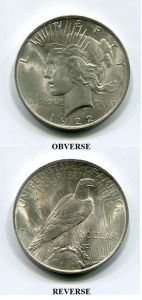 Uncirculated 1922 Peace Dollar MS60 