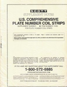 2014 Scott U.S. Comprehensive Plate Number Coil Strips Stamp Supplement #27 114S014