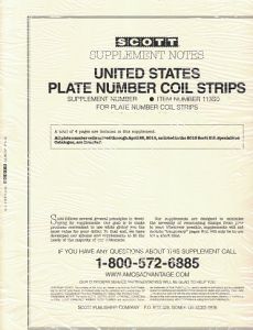 2014 Scott U.S. Plate Number Coil Strips Simplified Stamp Supplement #25 113S014