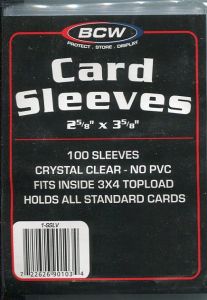 pack of 100 BCW Baseball Card Poly Sleeves (#1-SSLV)