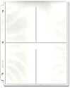BCW Pro 4-Pocket Page for 3 1/2 x 5 1/4" Photos or Postcards S4 1-PRO4T