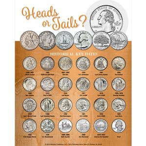 Whitman Deluxe Quarter Coin Board: Heads or Tails?