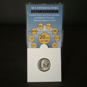 Pack of 50 Supersafe 2x2 Self Seal Coin Holders 20mm Cent/Dime
