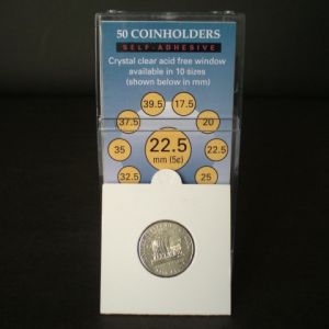 Pack of 50 Supersafe 2x2 Self Seal Coin Holders 22.5mm Nickels