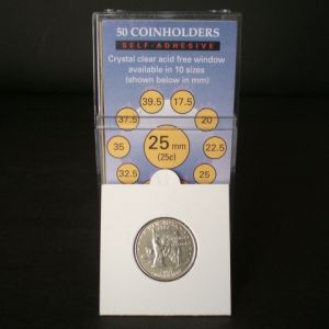 Pack of 50 Supersafe 2x2 Self Seal Coin Holders 25mm Quarters