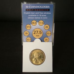 Pack of 50 Supersafe 2x2 Self Seal Coin Holders 27.5mm Small Dollars