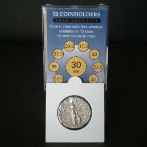Pack of 50 Supersafe 2x2 Self Seal Coin Holders 30mm