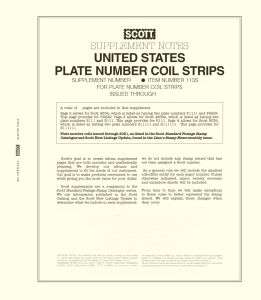 2019 Scott U.S. Plate Number Coil Strips Simplified Stamp Supplement #30 - 113S019