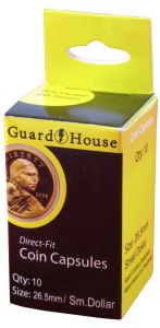 pack of 10 pcs. Small Dollar 26.5mm Direct-Fit Guardhouse Coin Capsules #781625