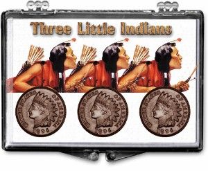 Gallery 2x3 Holder for Three Indian Head Pennies - "Three Little Indians"