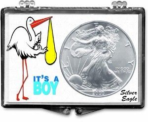 Gallery 2x3 Holder for American Silver Eagle - It's A Boy