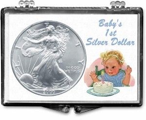 Gallery 2x3 Holder for American Silver Eagle - Baby's 1st Silver Dollar
