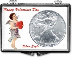 Gallery 2x3 Holder for American Silver Eagle - Happy Valentine's Day