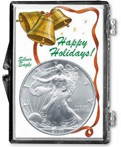 Gallery 2x3 Holder for American Silver Eagle - Happy Holidays