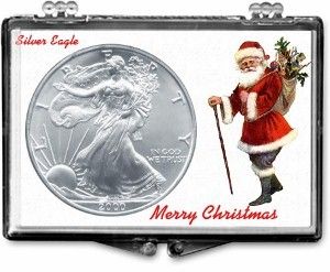 Gallery 2x3 Holder for American Silver Eagle - Santa Claus Merry Christmas