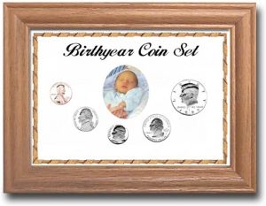Oak Display Frame - Birth Year Coin Set (Cent Thru Half Dollar)