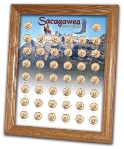 Oak Display Large Frame - Sacagawea Dollar