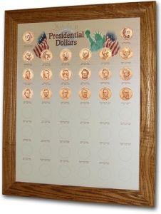 Oak Display Large Frame - Presidential Dollar