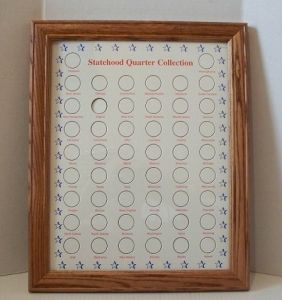 Oak Display Large Frame - Statehood Quarters