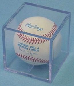 Baseball Ball Cube Holder with Pedestal