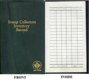 Vinyl Cover Stamp Collectors Inventory Record 