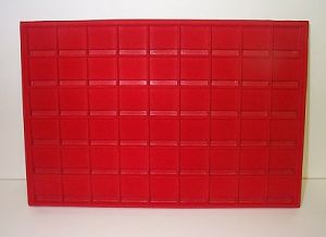 Falcon 1 1/2 x 1 1/2 Coin Display Trays Red T54