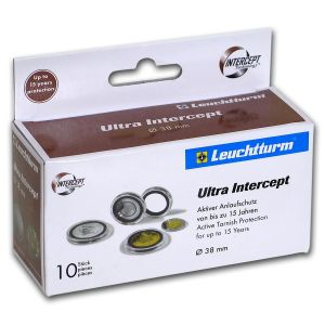 pack of 10pcs Lighthouse Capsules with Intercept Rings 38mm Large Dollars (for Morgan, Peace & Eisenhower) #359432